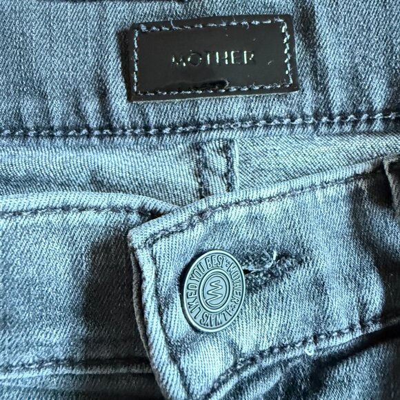 Mother Hustler Ankle Fray Jeans Gray Size 28 Manufactured Fringe - Picture 3 of 7